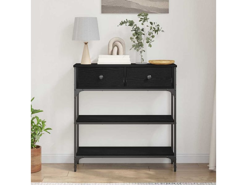  Table console - table d'appoint - table d' entrée chêne noir 72,5 x 25 x 75 cm bois d'ingénierie  - Conforama D
