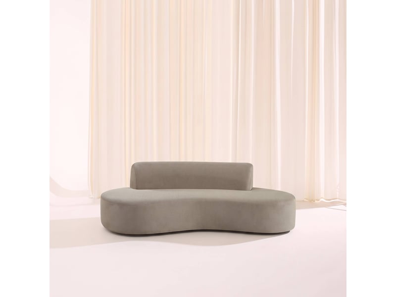  Canapé compressé virgule organique 3 places tissu chenille beige foncé - curv  - Conforama B