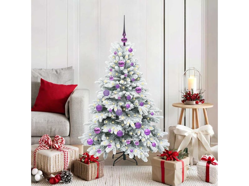 Sapin de noël artificiel, arbre de noël avec 150 led blanc 120 cm pe et pvc shl4551 - Conforama B