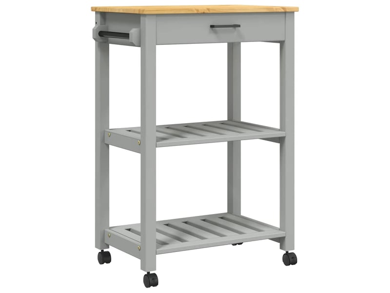 Desserte de cuisine, chariot de rangement monza 60x40x88,5 cm bois massif de pin shl62304  - Conforama A