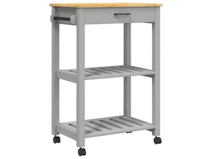 Desserte de cuisine, chariot de rangement monza 60x40x88,5 cm bois massif de pin shl62304