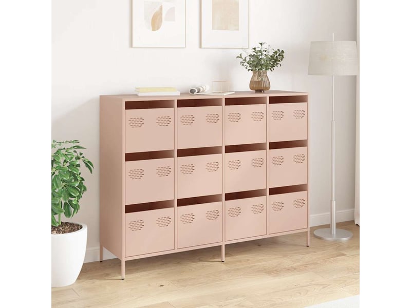  Buffet - bahut - meuble de rangement rose 135x39x103,5 cm acier laminé à froid  - Conforama C