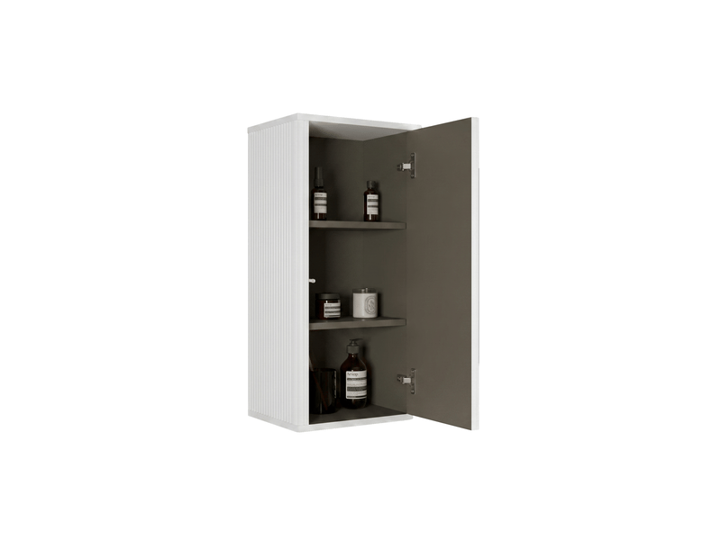  Armoire de salle de bains murale 36x29x75 cm à porte push-to-open, blanche  - Conforama D