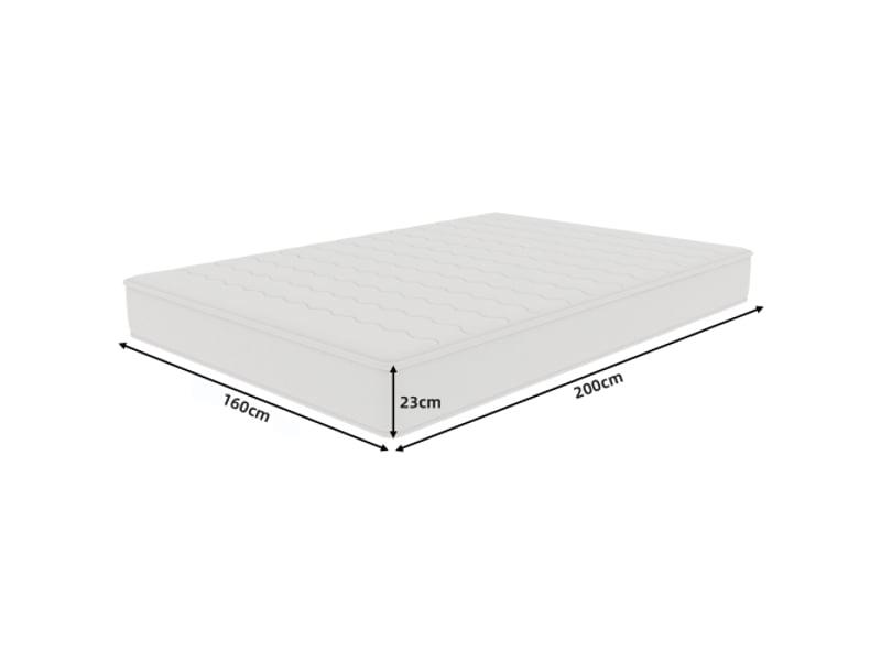 Matelas 3d respirant, emballé individuellement, silencieux, anti-interférences, doux et ferme, double soutien, idéal pour le dos, dimensions : 160 x 200 cm, épaisseur : 23 cm, blanc  - Conforama C