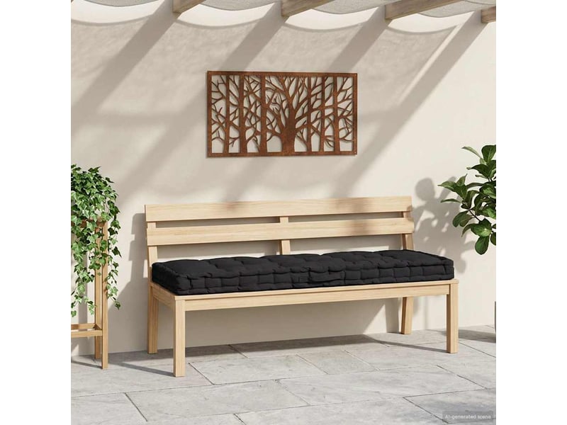  Coussin de plancher de palette, coussin d'assise coton 120x80x10 cm noir cf55519  - Conforama C