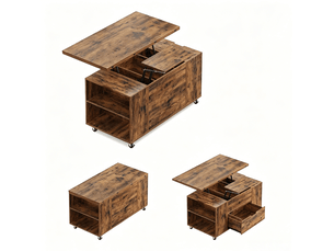 Table basse rectangulaire coloris marron   - 50.5 cmx100 cm