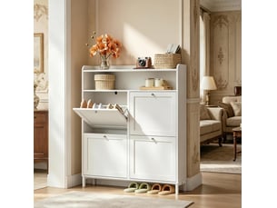 Meuble à chaussures 8 paire(s)  <strong>DESVIAE</strong>  <strong></strong> coloris blanc