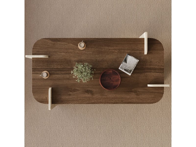  Tavolino da salotto rettangolare design moderno leapiri - noyer  - Conforama C
