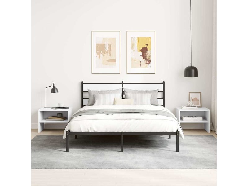  Table de chevet - cabinet de chevet - table de nuit blanc 40x30x30 cm bois d'ingénierie  - Conforama B