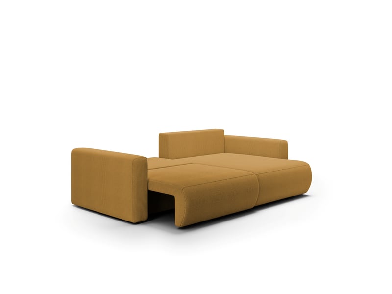  Canapé d'angle convertible 5 places welly jaune  - Conforama C