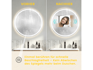 Miroir rond de salle de bains 60 cm avec éclairage