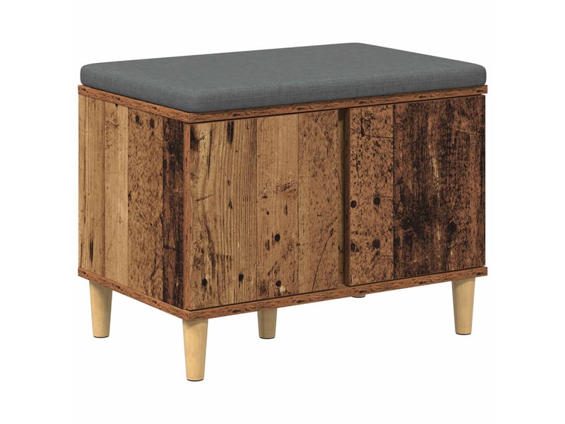  Banc d'entrée, banc interieur avec coussin bois ancien 60x38x46 cm shl21812  - Conforama A