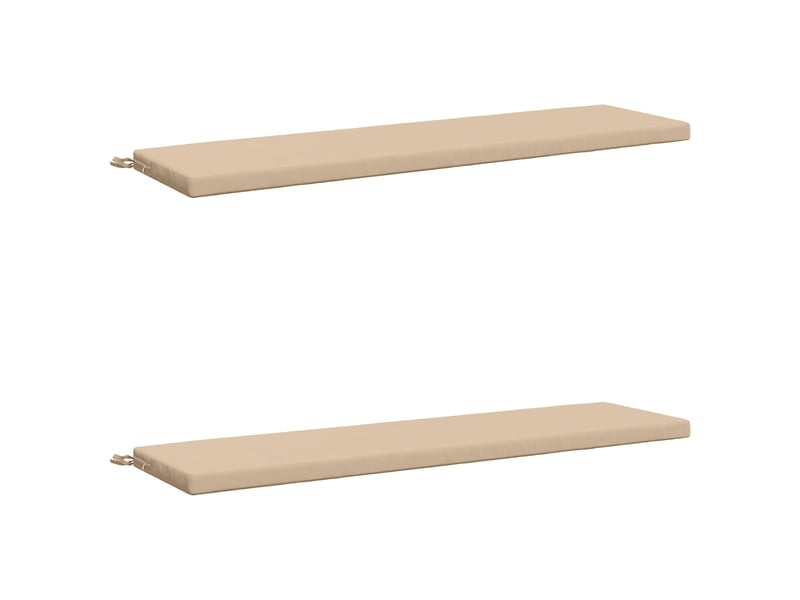 Lot de 2 coussins de banc, coussins d'assise soest 100 % polyester crème cf56799 - Conforama A