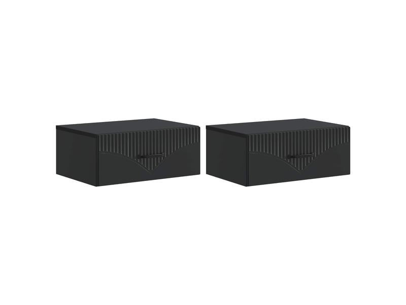  Table de chevet - cabinet de chevet - table de nuit mural 2 pc noir 49 x 34,5 x 20 cm  - Conforama A