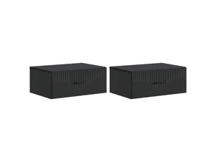 Table de chevet - cabinet de chevet - table de nuit mural 2 pc noir 49 x 34,5 x 20 cm