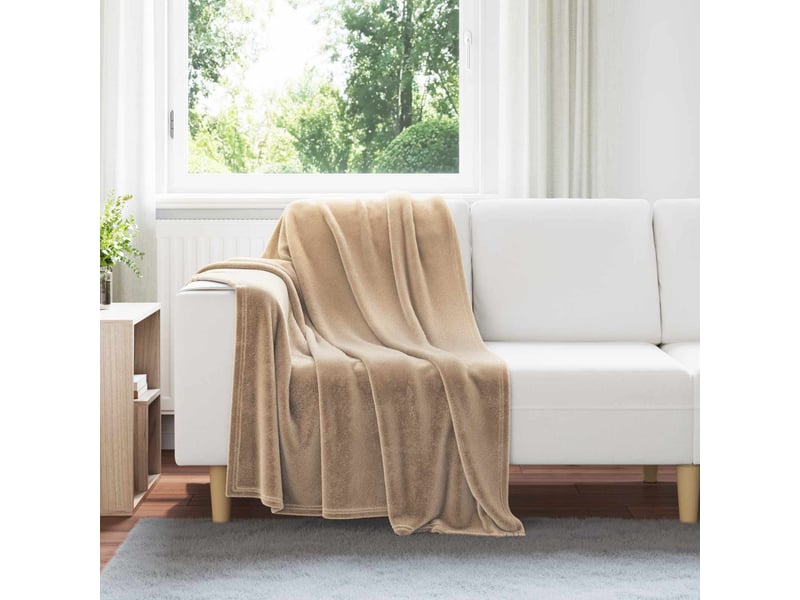 Plaid canapé camel 130x150 cm 0.51 kg polaire - Conforama B