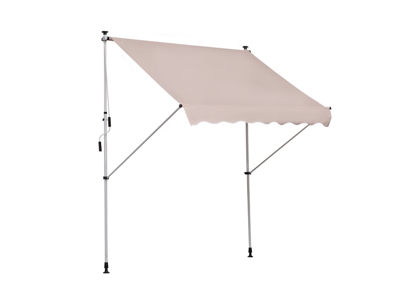  Store banne rétractable manuelle 200 x 150 x 170-280 cm pour balcon et terrasse, hauteur réglable par manivelle, beige  - Conforama A