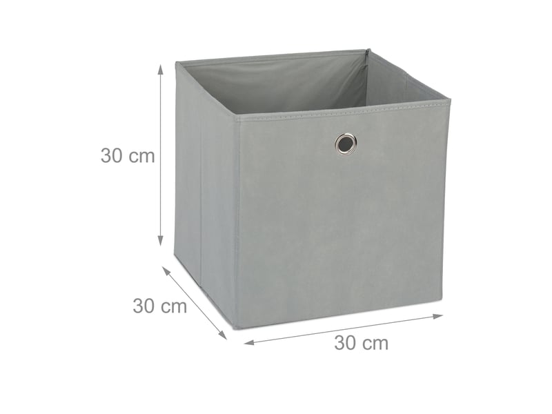  Lot de 4 bacs de rangement pliables pratiques chambre salon 30 x 30 x 30 cm en tissu gris 13_0014537  - Conforama B