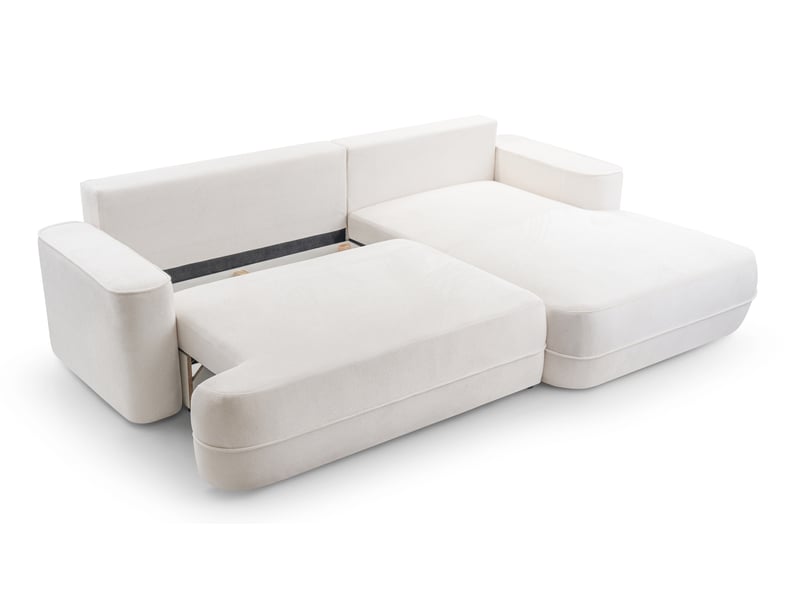 Canapé d’angle avec fonction lit peoni 267 cm blanc d Peoni - Conforama E