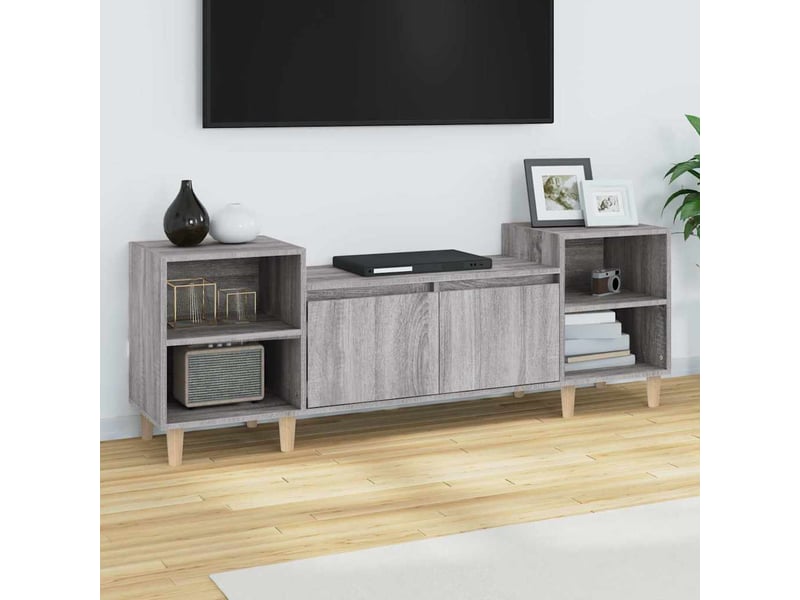  Meuble tv - banc tv - meuble de rangement sonoma gris 160x35x55 cm bois d'ingénierie  - Conforama B