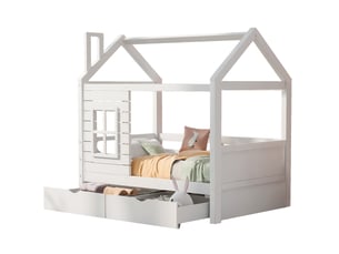 Lit cabane 80x160 cm    coloris blanc