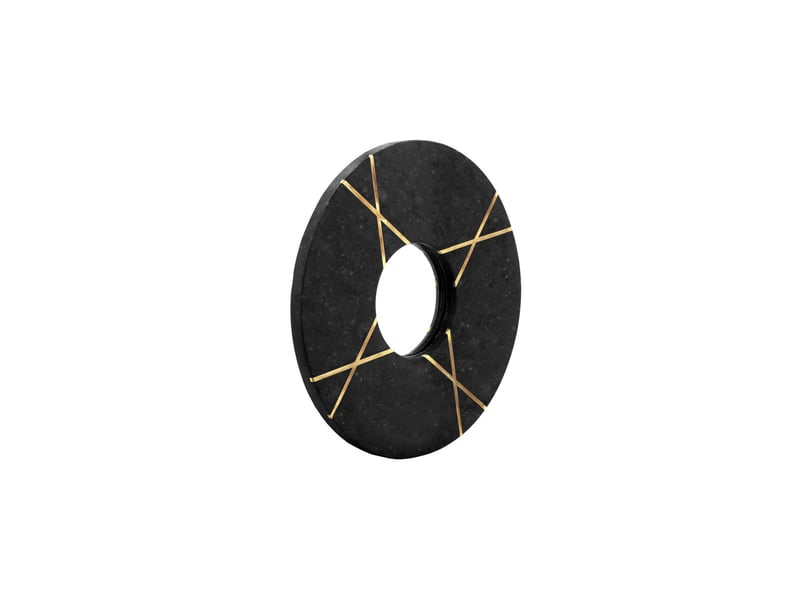  Miroir mural rond en marbre dexter 30cm noir  - Conforama B
