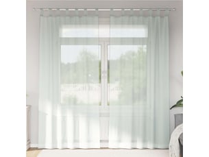 Lot de 2 rideaux en voile, voilages avec boucles gris clair 140x225 cm cf44298