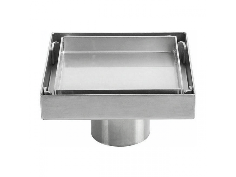  Siphon de sol invisible en acier inoxydable 304 drain de sol déodorant épaissi carré 1010cm  - Conforama A