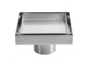 Siphon de sol invisible en acier inoxydable 304 drain de sol déodorant épaissi carré 1010cm