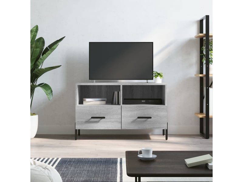  Meuble tv - banc tv - meuble de rangement sonoma gris 80x36x50 cm bois d'ingénierie  - Conforama B