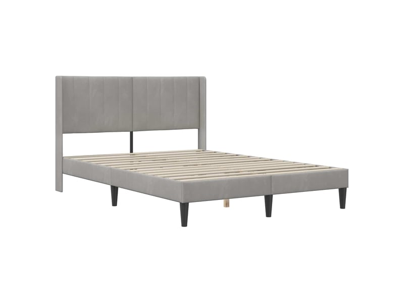  Lit double- lit adulte -  cadre de lit avec tête de lit gris clair 120 x 200 cm velours  - Conforama B