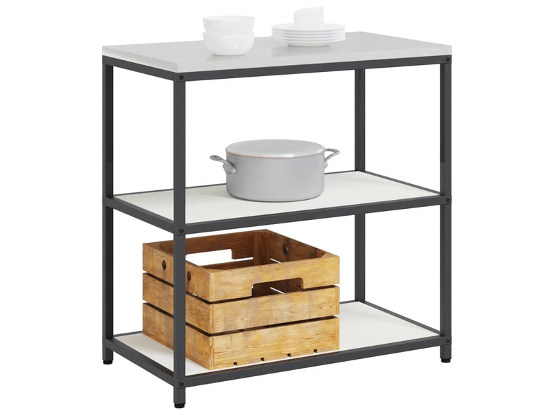  Étagère de cuisine, étagère de rangement hattem blanc 90x50x92cm acier  - Conforama C