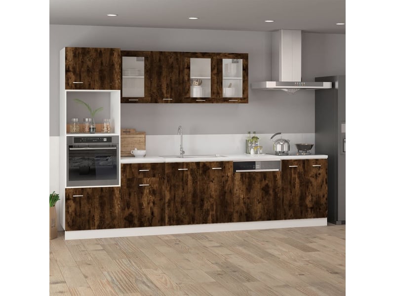  Meuble de rangement cuisine, armoire suspendue chêne fumé 39,5x31x60cm bois d'ingénierie  - Conforama C