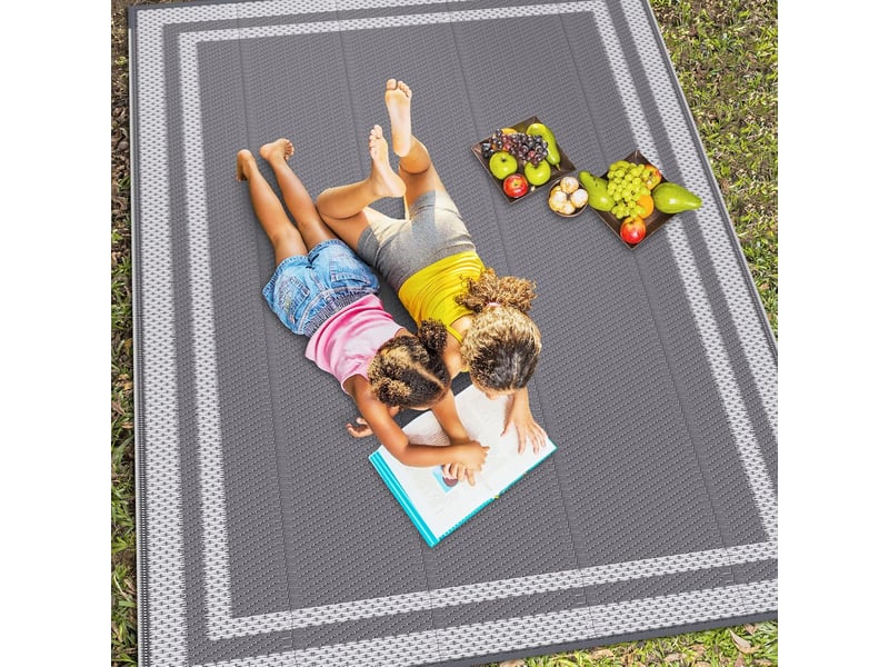  Tapis d'extérieur grand format, tapis réversible en plastique imperméable, adapté aux camping-cars, balcons, jardins, plages et campings,122x183cm  - Conforama D