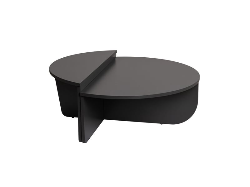 Tables basses gigognes en bois mdf mélaminé anthracite 90 x 60 x 30 cm lot de 2 - Conforama A