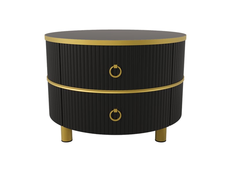  Tables basses gigognes avec 2 tiroirs et 2 plateaux, plateau en verre trempé, finition brillante, pour salon  - Conforama E