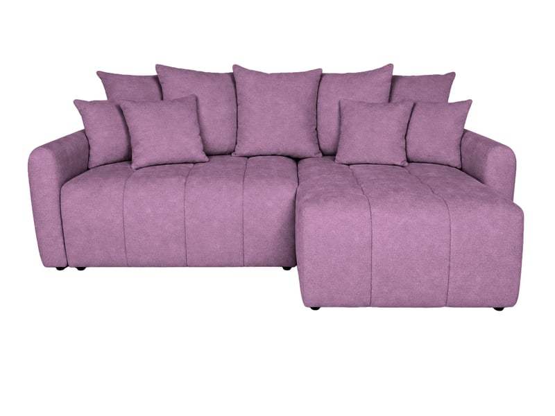  Cassis - canapé d'angle convertible tissu chenille 3 places mauve  - Conforama A