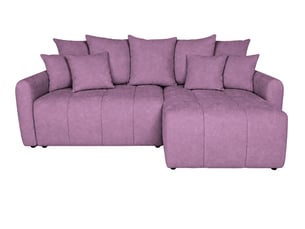 Canapé d'angle réversible convertible CASANOVA 3 places Tissu marron avec coffre de rangement