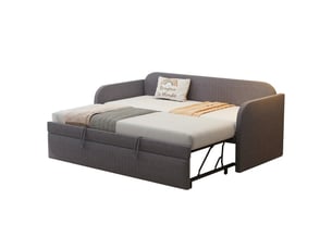 Lit simple 90x190 cm <strong>PEXCHO</strong>  <strong></strong> coloris gris
