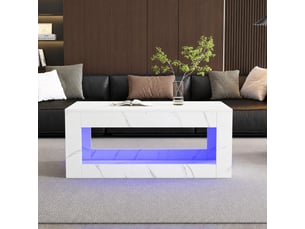 Table basse rectangulaire coloris blanc   - 50 cmx100 cm