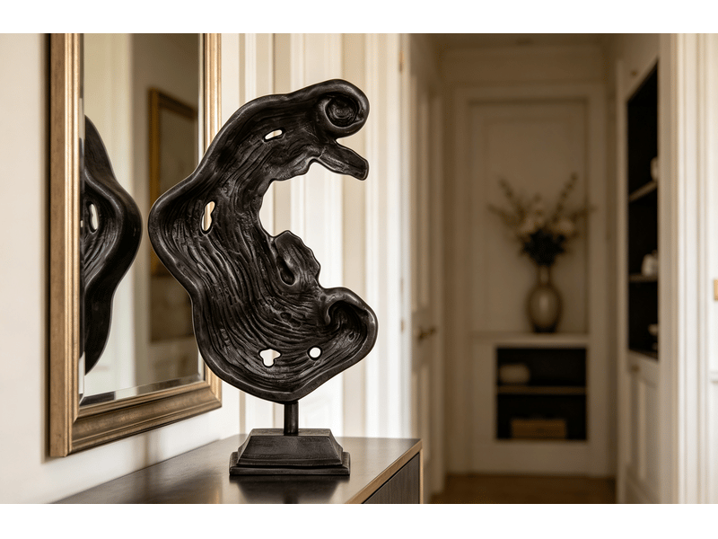  Figure décorative abstract aluminium gris 49 cm S8802647 - Conforama D