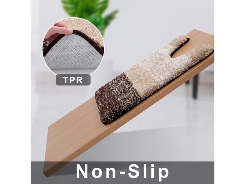  Tapis wc en u en microfibre antidérapant - 20 x 24 pouces - marron  - Conforama D