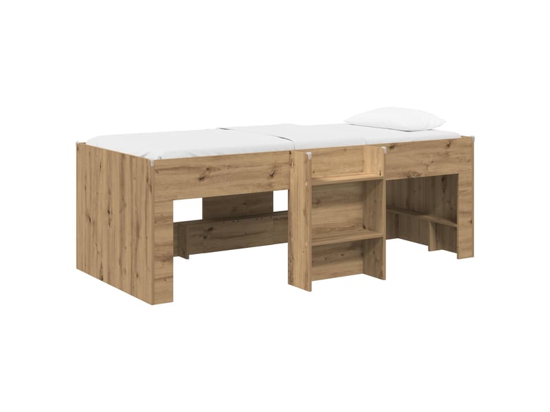  Cadre de lit élevé pour enfants - lit jeune chêne artisanal 90 x 190 cm  - Conforama A