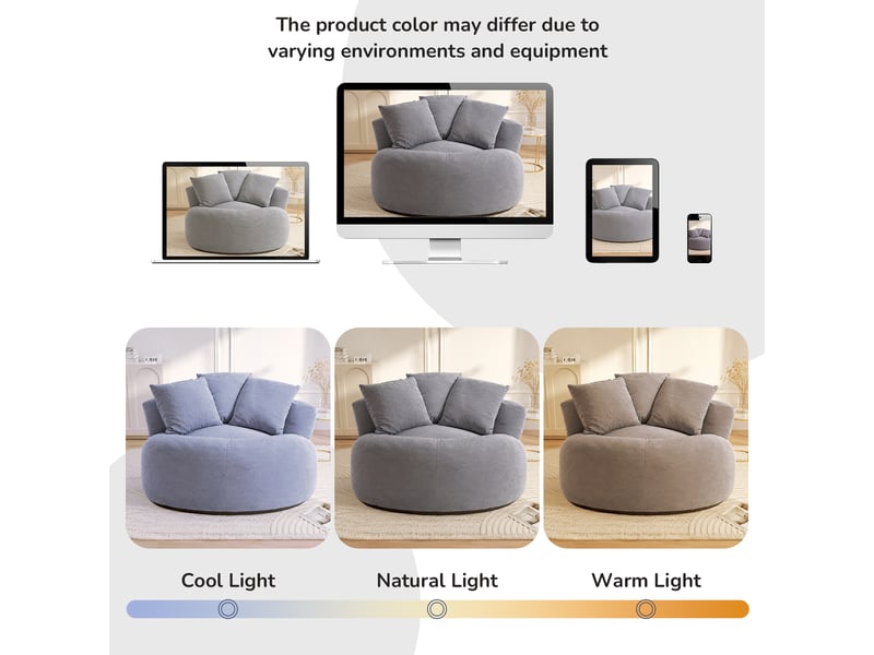  Pouf poire, 120x120x65 cm, bicolore cao-T3800P568971-conf-NEW - Conforama R