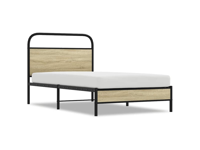  Lit simple- lit adulte -  cadre de lit sans matelas 100x200 cm chêne sonoma  - Conforama A