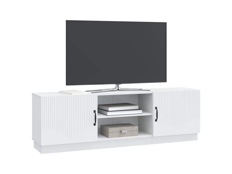  Meuble tv - banc tv - meuble de rangement blanc 150 x 31 x 47 cm bois d'ingénierie  - Conforama C