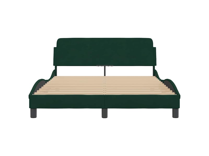  Lit double- lit adulte -  cadre de lit dover vert foncé 140x200 cm velours  - Conforama C