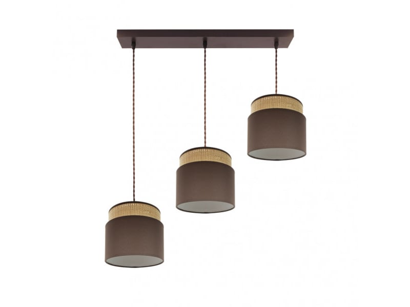  Rampe de plafond fabrilamp kandy naturelmarron 3 x e27 hauteur réglable 46-106 cm 68x19 cm 174293102 - Conforama A