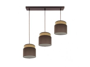 Rampe de plafond fabrilamp kandy naturelmarron 3 x e27 hauteur réglable 46-106 cm 68x19 cm