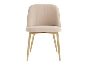 Lot de 2 chaises salle à manger 53x50x80cm, confort contemporain, dossier ergonomique, pour salon, cuisine, métal, beige+doré
